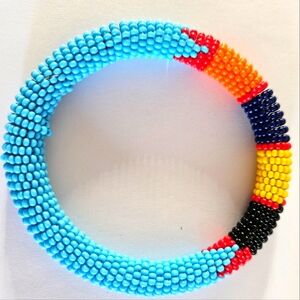 Light blue African beaded bracelet